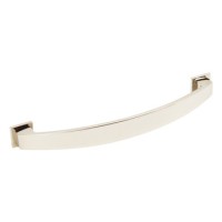 Bow Handle with Backplate Zinc Alloy Fixing Centres 128-160 mm Augusta Polished nickel fixing centres 128 mm