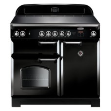 Range Cooker Electric Ceramic 994 mm Rangemaster Classic 100 CLA100ECBL/C - Black finish chrome trim