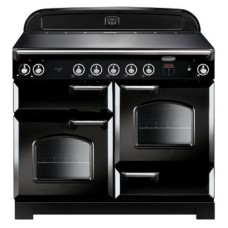 Range Cooker Electric Induction 1100 mm Rangemaster Classic 110 CLA110EIBL/C - Black finish chrome trim