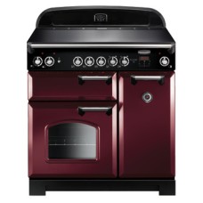 Range Cooker Electric Ceramic 900 mm Rangemaster Classic 90 CLA90ECCY/C - Cranberry finish chrome trim
