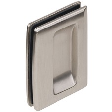 Flush Pull Handle for Glass Doors Aluminium Satin chrome plated finish