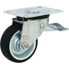 Single Wheel Castor Ø 80-160 mm Plate Fixing with screw-on plate Wheel Ø 100 mm load  capacity 70 kg swivel castor with brake