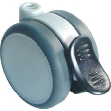Swivel Twin Wheel Castor with Brake Ø 75 mm Hooded Ø 10 mm Pin Hole Wheel Ø 75 mm load capacity 60 kg