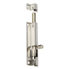 Barrel Bolt Straight or Cranked Neck Width 38 mm Stainless Steel Straight 100 x 38 mm polished