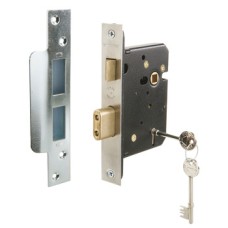 Sashlock 5 Lever Mortice Fiscal Case Size 67/80 mm Backset 44 mm case size 67 mm polished brass