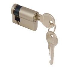 Profile Cylinder Single Key Only One Side with Anti-Drilling Protection Brass Size (AxB): 10 x 30 mm differ only nickel plated