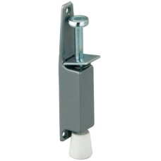Door Stop Max. Door Weight 25 kg Zinc Alloy Steel and Rubber Startec For holding door open at any angle Silver coloured lacquered case white stopper galvanized bolt