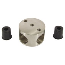 Cross Connector 303 Stainless Steel Cubicle Fittings PBA Stainless steel fittings for 13 mm board partitions Satin stainless steel finish