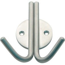 Coat Hook Stainless Steel 42 x 99 mm Face fixing Satin stainless steel finish