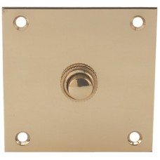 Bell Push Square Brass Polished chrome