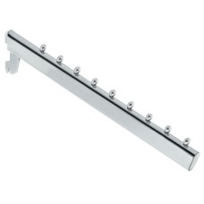 Clothes Hanger Rail Inclined Length 400 mm Shoptec Shopfitting System Chrome plated finish