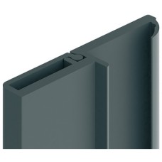 Closure Strip Concealed Fixing for Two Door Closing Plastic for locks with behind bolt dimension 4.8–7.5 mm width 32 mm Graphite black similar to RAL 9011 length: 2500 mm