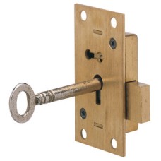 Rim Lock with Deadbolt for Cupboard Lock type: keyed alike sanded brass
