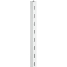 Four Sided Column 30 x 30 mm Length 2600-3000 mm Shoptec Shopfitting System Plastic coated steel White RAL 9003 finish length 3000 mm single slotted on two sides