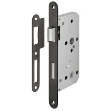 Bathroom Lock Mortice 78 mm Locking Centres Stainless Steel Startec For fire resistant/smoke control doors Backset 55 mm case size 84 mm radius forend graphic black PVD coated