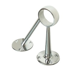 Railing Support Bracket with Angled Stem Bar Railing System For Ø 38-51 mm tubes Ø 38 mm polished chrome finish