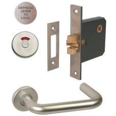 Lever Handle Indicator and Lock Set with Large Safety Pattern Lever Handle Satin stainless steel finish