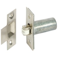 Mortice Roller Catch with Adjustable Roller Bolt Steel Frame Satin electro brassed