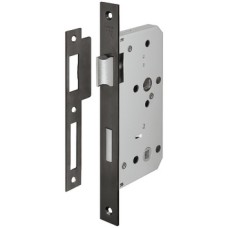 Bathroom Lock Mortice 78 mm Locking Centres Stainless Steel Startec For fire resistant/smoke control doors Backset 55 mm case size 84 mm square forend graphic black PVD coated