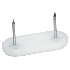 Pin Type Glide with Two Nails White Plastic Width 18 mm white