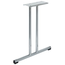 Table Fitting T-Frame Straight Foot Steel Chrome plated with black plastic glides Height 695 mm