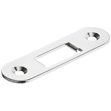 Striking plate for roller shutter mortise lock Steel nickel plated For screw fixing