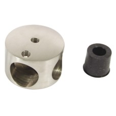 Tee Piece 316 L Cubicle Fittings PBA Stainless steel fittings for glass partitions Satin stainless steel finish