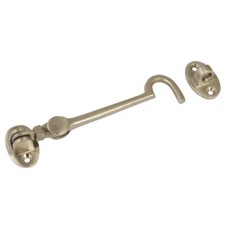 Cabin Hook and Eye Silent Pattern Brass Hook length 102 mm polished