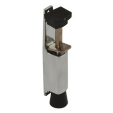 Door Holder Foot Operated Max. Throw 30 mm Zinc Alloy Steel and Rubber Polished brass