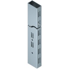 Four Sided Column 60 x 30 mm Shoptec Shopfitting System Double slotted Silver coloured RAL 9006 finish length 2115 mm