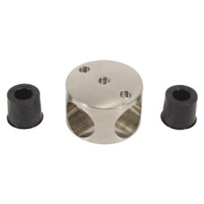 Cross Connector 316 L Cubicle Fittings PBA Stainless steel fittings for glass partitions Satin stainless steel finish