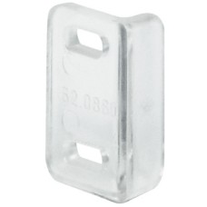 Angled striking plate for screw fixing 24 x 17 x 9 mm transparent