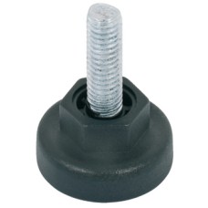 Base Leveller with Hexagonal Nut and M8 x 22 mm Threaded Bolt Plastic Black Ø 30 mm base height 14 mm