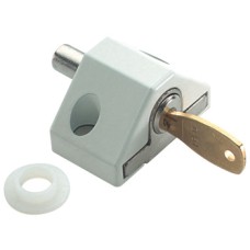 Patio Door Lock Width 46 mm Steel and Brass White