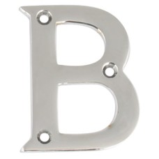Letter A-B Face Fixing 65 mm High Zinc Alloy Letter: B polished brass