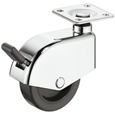 Enclosed Wheel Swivel Castor Ø 50 mm Load Capacity 50 kg Screw-on plate or M10 threaded bolt With brake plate fixing