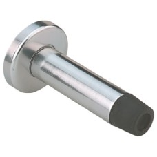 Door Stop Wall Mounted Overall Projection 87 mm Aluminium Rubber Buffer Concealed fixing rose Polished anodised