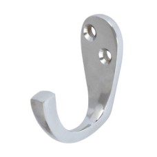 Coat Hook Traditional Brass or Zinc Alloy Face fixing Polished chrome finish