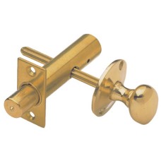 Security Bolt Mortice Door with Knob Brass Oval knob turn operated Backset 32 mm length 61 mm polished