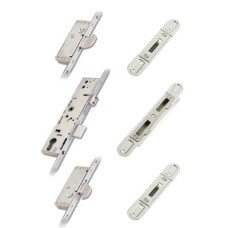 3 Point Hookbolt 35 mm with Lock Unit Centre Keep and Top/Bottom Keep Brass bolts zinc plated steel forend