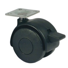Swivel Twin Wheel Castor without Brake Ø 40-50 mm Hooded 38 mm Plate Fixing Wheel Ø 40 mm load capacity 35 kg