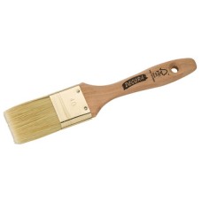 Flat Brush for Oils or Lacquers Size 9 Raw wood handle with poly mix bristles Width 40 mm
