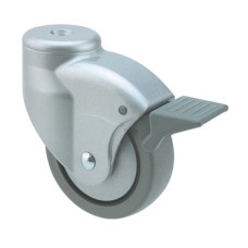 Swivel Single Wheel Castor with Brake Ø 80 mm Ø 10 mm Pin Hole Wheel Ø 80 mm load capacity 70 kg