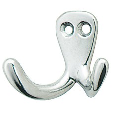 Coat Hook Aluminium 22-34 x 32-48 mm Double Height 48 mm depth 34 mm