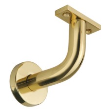Handrail Bracket Suitable for Flat Based Handrails Depth 78 mm Brass Polished brass finish