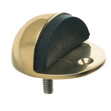 Door Stop Floor Mounted with Anti-Turn Peg Zinc Alloy with Rubber Buffer Polished brass
