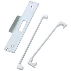 Rebate Set for Standard Mortice Night Latch Steel with Aluminium Guard Size 12.5 mm satin chrome