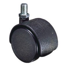 Swivel Twin Wheel Castor Ø 40-50 mm Hooded M8 Thread Fixing Wheel Ø 40 mm with brake load capacity 35 kg