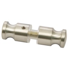 Double Fixed Knob 316 L Cubicle Fittings for Glass Partitions PBA Stainless steel Satin finish