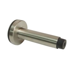 Door Stop Wall Mounted Overall Projection 96 mm Stainless Steel Rubber Buffer Concealed fixing rose Satin